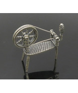 925 Sterling Silver - Vintage Old Fashioned Spinning Wheel Trinket - TR2815 - $195.04 CAD