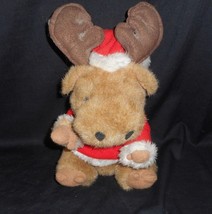 11&quot; Vintage Reindeer Christmas Coat &amp; Hat Stuffed Animal Plush Toy Made In Korea - £14.90 GBP