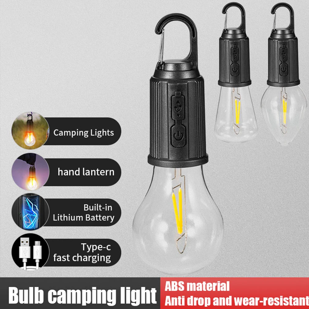 Portable Camping Light Type C Camping Lantern 600mAh Mini Hook Emergency Light - £7.97 GBP+