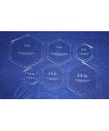 6 Pc. Hexagon Set 1.5&quot;, 2&quot;. 2.5&quot;, 3&quot;, 3.5&quot; and 4&quot; -1/8&quot; Thick-All with G... - £21.10 GBP