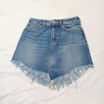 We the Free/Free People Bailey High Waist Fray Mini Jean Denim Skirt Size 24 - £11.65 GBP