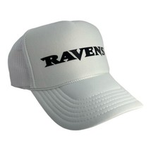 New Baltimore Ravens Trendy White Black Hat 5 Panel High Crown Trucker Snapback - £18.69 GBP