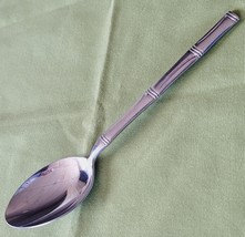 1 Stainless Soup Spoon Washington Forge Kona Pattern Bamboo Glossy Japan... - $6.92