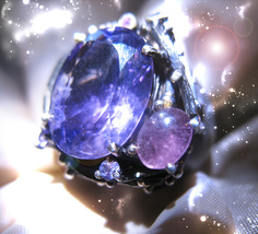HAUNTED ORNATE RING VIOLET STAR DIVINE CONNECTIONS SECRET OOAK EXTREME Magick image 2