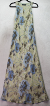 Jonathan Martin Long Maxi Dress Womens Size 5 Green Floral Polyester Rou... - $37.08