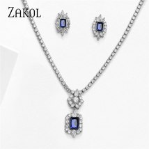 Ubic zircon earrings necklace heavy dinner jewelry set wedding bridal dress accessories thumb200