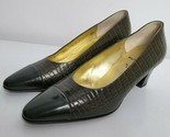 BRUNO MAGLI Womens 7 Green Lizard Print Heels Cuir Leather Pump Shoes It... - $39.99