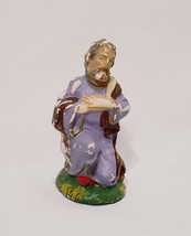 Nativity Joseph Kneeling Figurine  Christmas 3&quot; Chalkware Plaster Made in Italy - £13.25 GBP