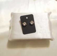 INC 1/2 &quot;Gold Tone Simulated Diamond Square Stud Earrings F241 - £7.71 GBP