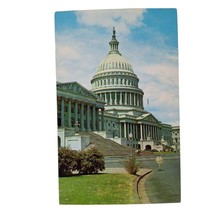 Postcard The United States Capitol Washington DC Side View Front Steps Chrome - $6.92