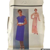 1980s Simplicity 8986 Misses Pullover Dress Belt 12 Cotton Silk Crepe - $9.87