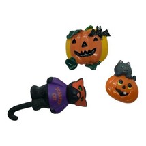 Vintage Pin Brooch Lot Halloween Cat Pumpkin Bat Russ Hallmark - £13.44 GBP