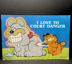 Vintage 70s Garfield Cat Bulldog Love To Court Danger Poster 13.5x19.5 - £12.78 GBP