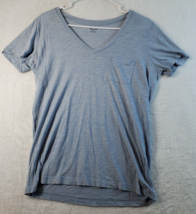 Madewell T Shirt Top Womens Size Small Gray Knit Short Sleeve V Neck Pocket - £5.89 GBP
