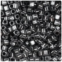 BeadTin Black Opaque 6mm Cube Plastic Alphabet Beads- White Letter I (80... - $2.09