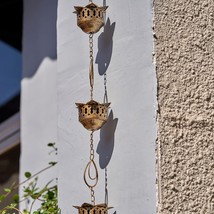 1/2FT Lotus Cup Rain Chain, Rain Chain for Gutters, Gutter Replacement Downspout - £43.40 GBP