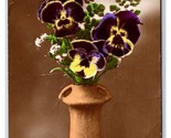 RPPC Tinted Flower Vase Bonne Annee New Year Postcard U22 - $3.49