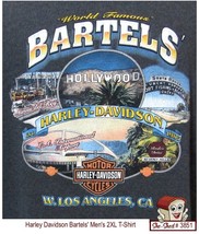 Harley Davidson BARTELS&#39; Mens 2X Short Sleeve Shirt West Los Angeles, CA Vintage - £15.76 GBP
