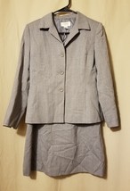 TALBOTS - Lined Gray Wool Suit Blazer Size 2P Skirt Size 6P     B10B - £22.93 GBP