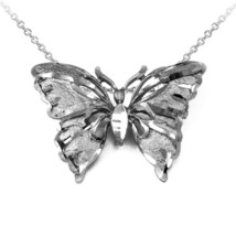 Solid Sterling Silver Butterfly DC Pendant Necklace - £31.44 GBP+