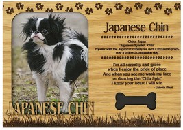 Japanese Chin Engraved Wood Picture Frame Magnet - $13.99