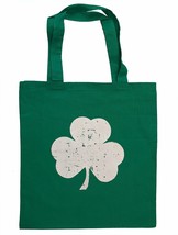 Shamrock Tote Bag Distressed Design 100% Cotton Canvas Kelly Green - £10.19 GBP