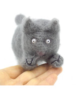 Funny fluffy cat grey lying cat amigurumi toys fuzzy cats stuffed kitten... - $92.00