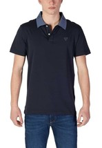 Guess Men Polo Blue Designer Shirt Logo 2025 Collection - $1,291.83 MXN