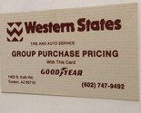 Western States Goodyear Vintage Business Card Tucson Arizona BC2 - £3.10 GBP