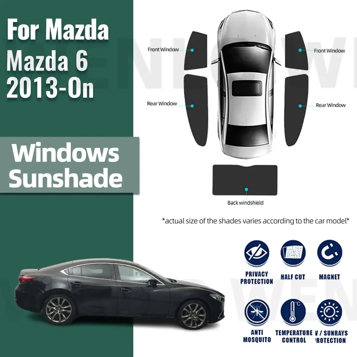 For Mazda 6 Sedan 2013-2023 Mazda6 Rear Side Window Sun Shade Car Sunshade - £34.16 GBP+