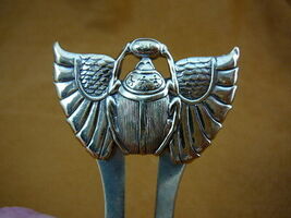 (CH-BUG-2) Scarab beetle winged Egyptian bug brass hair pin pick stick H... - $20.99