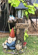 Ebros Summer Slumber Gnome With Buddy Turtle Solar Path LED Light Garden... - $79.99