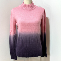 Angeleno Sweater Turtleneck Pink Purple Ombre Size XL Acrylic - $16.44