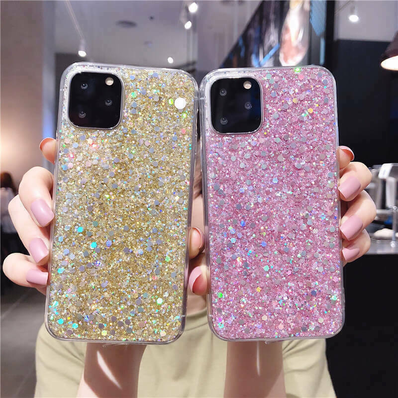 For iPhone 12 Pro Max mini 11 XR Women Bling Glitter Shockproof Back Case Cover