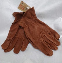 Midwest Quality XL Gloves Smooth Grain American Buffalo Leather, Brown USA Sewn image 3