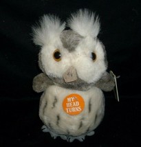 7&quot; Vintage 1986 R Dakin Screech Owl Grey Nature Babies Stuffed Animal Plush Toy - £18.65 GBP