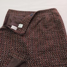 Evan Picone Women's Brown Wool Blend Front Pockets Side Zipper Skirt Size 12 image 13