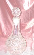 Vintage Cut Glass Decanter with Stopper  Starburst Pattern  Anchor Hocki... - $26.95