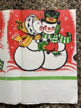 Vintage C.A. Reed Fashion Ware Christmas Holiday Snowman Paper Table Cover New - £11.79 GBP