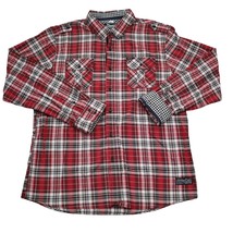 Sovereign Code Shirt Mens XXL Red Plaid Button Down Long Sleeve Casual - £18.65 GBP