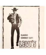 1966 Levi&#39;s Classic Cowboy Cut Jeans Advertisement Western Fashion Cloth... - $28.07 CAD