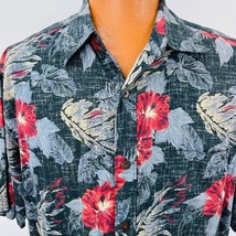 Boca Classics Hawaiian Aloha LT Shirt Hibiscus Floral Palm Leaves Tropical - £40.08 GBP