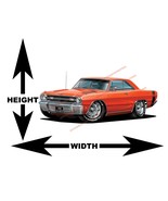 1969 Dodge Dart GTS Orange Muscle Car Wall Art Decal - $57.62 CAD+