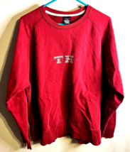 Vintage Tommy Hilfiger Tommy Jeans L Red Sweatshirt &quot;TH&quot; Logo Size L - £14.45 GBP
