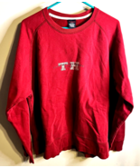 Vintage Tommy Hilfiger Tommy Jeans L Red Sweatshirt &quot;TH&quot; Logo Size L - £14.64 GBP