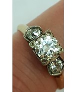 Antique 14kt Yellow Gold 3 stone  .80ct Diamond Ring - $3,066.58 CAD