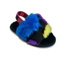 UGG Fluff Yea Slide Party Spots Slippers Size 9 Toddler Ages 4-5 1124927T - £37.11 GBP