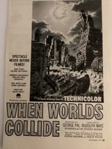 Vintage Movie BW Print Ad 1951 When Worlds Collide Space Ship Rorke Keating - £21.99 GBP
