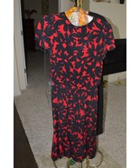 Warren Petites Black and Red Patterned Dress, Size 12 - $22.00