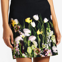 New Victoria Beckham Black Satin Floral Skirt 2X Garden Photo Target Sample - £19.47 GBP